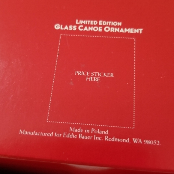Eddie Bauer Limited Edition Glass Canoe Ornament 2004 636 / 2502 Made In Poland - Picture 13 of 14